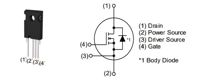 Circuit de localisation - ROHM Semiconductor MOSFET de puissance SiC à canal N SCT4013DR